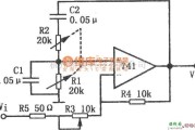 滤波器中的Q值和频率可调的窄带滤波器(741)电路图
