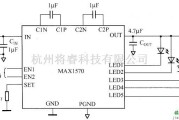 LED电路中的MAX1570驱动白光LED电路图