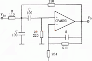 OPA603构成的10MHz带通滤波器