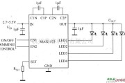 LED电路中的MAX1573驱动白光LED电路图