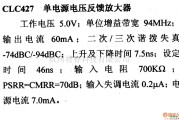 仪器仪表中的放大器引脚信主要特性 CLC427  单电源电压反馈放大器