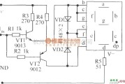LED电路中的晶体管和共阴极数码管组成的测试电路