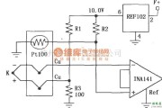 仪表放大器中的由INA141构成具有冷端补偿的热电偶放大电路
