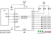 LED电路中的MAX6946／MAX6947驱动白光LED电路图