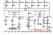 大众（上汽）中的帕萨特仪表板、制动装置警告灯、转向警告灯、远光指示灯和制动液液位警告开关电路图