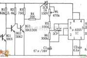 灯光控制中的μA555构成的夜间自动显亮灯电路图