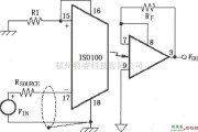 耦合隔离放大中的由ISO100构成的双极性反相电路
