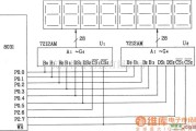 LED电路中的ICM7212AM 4位并行显示/译码/驱动器(硬件译码)构成的8位静态LED显示器电路图