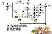 单片机制作中的PT4102的5V驱动8颗白光LED电路图