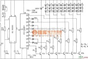 数字电路中的由CD4017、NE555组成的电子装饰孔雀开屏电路图