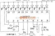 LED电路中的LM3915构成简单音频功率计电路