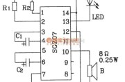 LED电路中的由SGZ07声、光报警集成电路构成控制报警电路