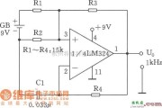 低频信号产生中的1kHz音频方波发生器电路图