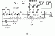 CD4040和CD4069构成的60Hz数字钟时基电路