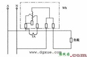 单相电表接线图：电表接电流互感器测电能电路