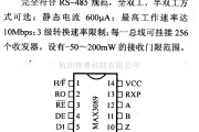 数字电路中的驱动器和通信电路引脚及主要特性MAX3089 RS-485收发器