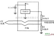 温度传感电路中的一个热电偶冷端温度补偿的电路图