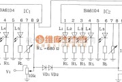 LED电路中的2块BA6104五位LED电平表驱动集成电路构成的10点LED电平显示电路