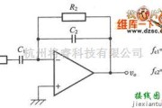 滤波器中的运放器构成的带通滤波器电路图