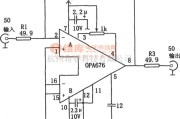 视频放大电路中的具有50Ω／输出组抗的宽视频放大器频(OPA676)