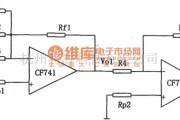 运算放大电路中的CF741构成的输入输出同相加法电路图