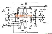 集成音频放大中的TA7215P双音频功率放大集成电路图