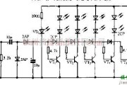 电源电路中的无源发光三极管输出驱动电平指示电路图