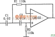 滤波器中的有源高通滤波器(LM102)电路图