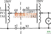 电工测试工具中的用三只调压器串联获得0-284V电压电路图