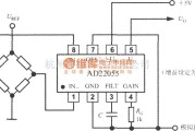 传感信号调理中的桥式传感器信号放大器AD22055的典型应用电路