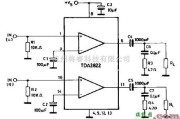 音频电路中的TDA2822双声道功放电路图