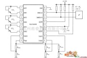 温度传感电路中的具有7通道智能温度传感器MAX6698的电路图