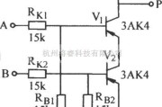 数字电路中的两输入端晶体管与非门电路图