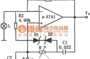 文氏信号产生中的μA741构成的频率可调的音频振荡器电路图