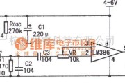 语音电路中的ML-01G与LM386相连应用电路(语音播放)电路图