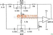 音频处理中的LM301AN构成的音调控制电路图