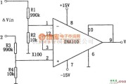 运算放大电路中的INA110构成的共模电压可达±1000V的差动放大器电路图