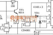 电工测试工具中的能够显示开路状态的逻辑笔之一(CD4001)电路图