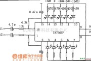 LED电路中的TA7666P双路五位LED电平显示驱动电路图