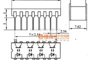 光电耦合器中的4GH302型四位光电耦合器外形及内部电路图