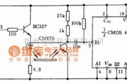 光敏二极管、三极管电路中的用光导发射元件检测微小位移的电路图