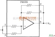 仪表放大器中的INA105精密单位增益缓冲电路
