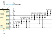 PIC 微处理器驱动 20-LED 点状或条形图显示器