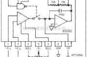 采样保持放大电路中的AD585增益=+1时的有效采样保持电路图