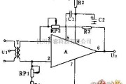 多种频率信号中的A运算放大器作音频前置放大电路图