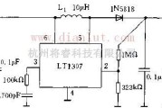 利用LT1307构成的低成本DC/DC变换器电路图