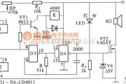 温控电路中的超温监测自动控制电路(CD4011)电路图