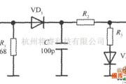 光敏二极管、三极管电路中的带温度补偿的二极管检测输入功率的电路图