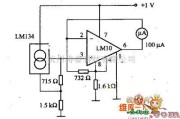 温度传感电路中的LM134的电子温度计电路图