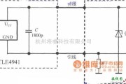 霍尔传感器中的二线式智能霍尔传感器集成电路TLE4941的典型应用电路图